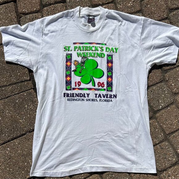 Vintage 96 St. Patrick's Day Shirt The Friendly Tavern Sz XL - Picture 1 of 7